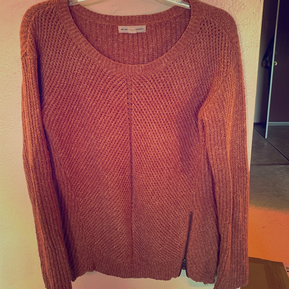 Melrose and Market Pink Zipper Sweater